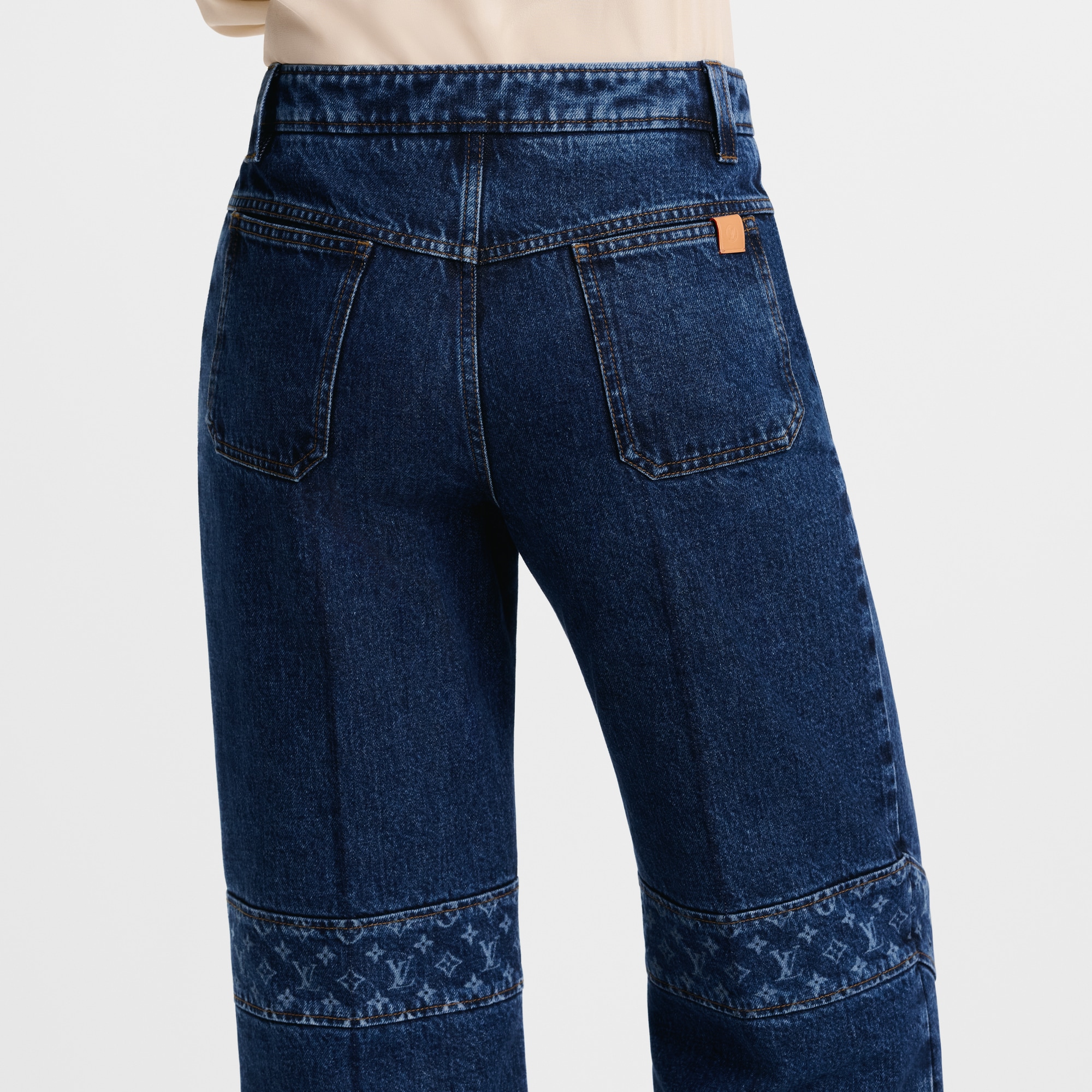 今週のみ　新作　ルイヴィトン　モノグラム アクセント ロウデニム ジーンズ Monogram Accent Raw Denim Jeans - Men - Discontinued Product